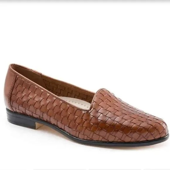 Trotters Shoes - Trotter's Liz Loafer Woven Leather Cognac Brown Shoes Size 6